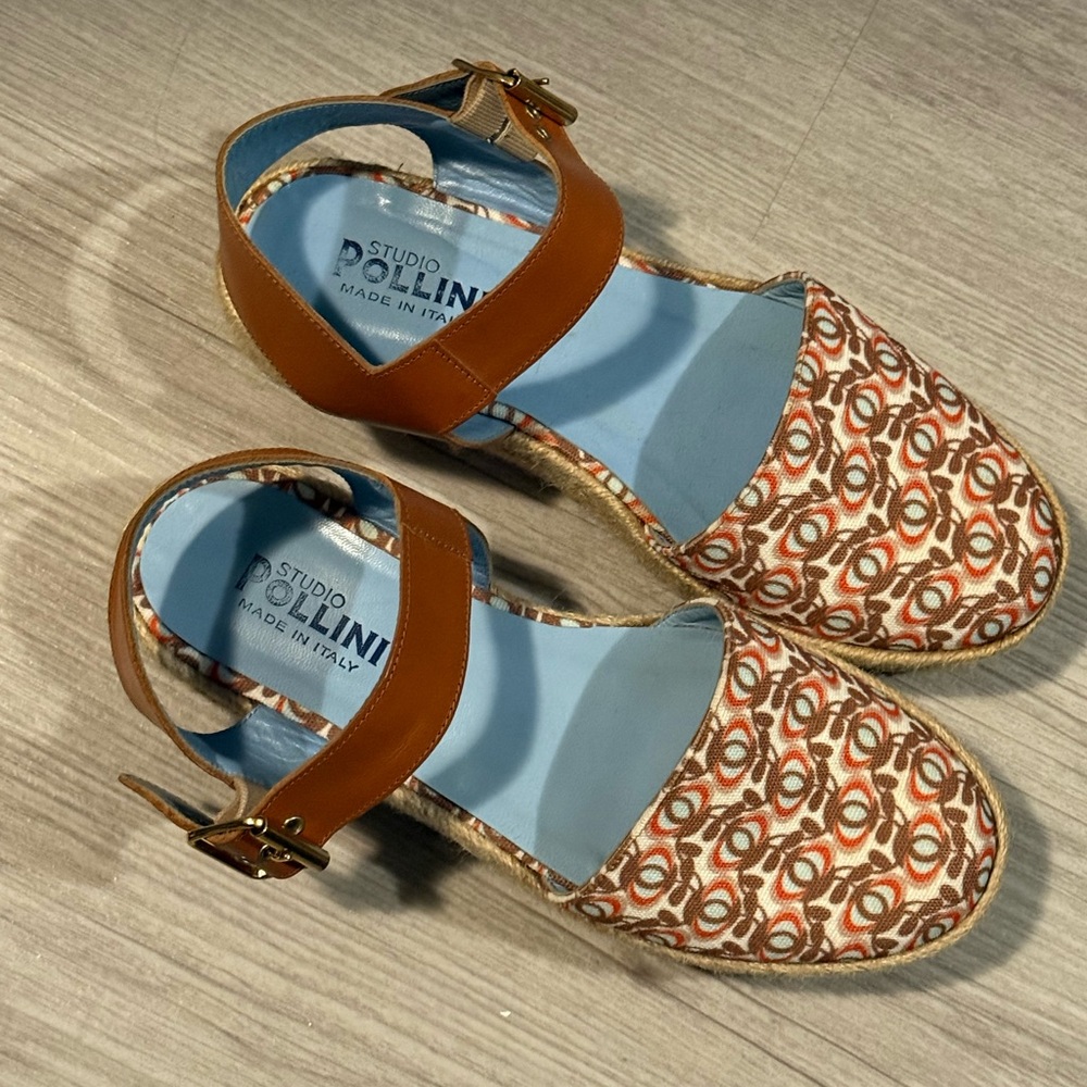 Studio Pollini Women's Orange and Brown Espadrille Flats